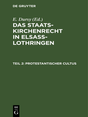 cover image of Protestantischer Cultus